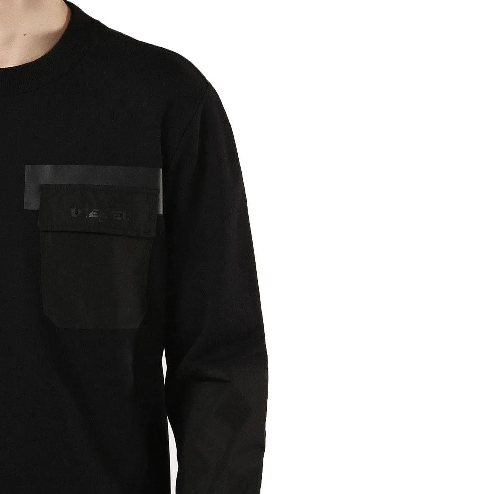 Diesel Black S-Crome Cotton Jersey Sweatshirt