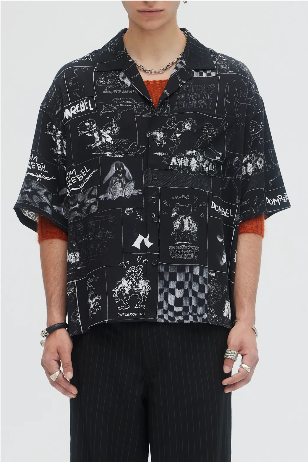 DOMREBEL Stories Camp Shirt - Black