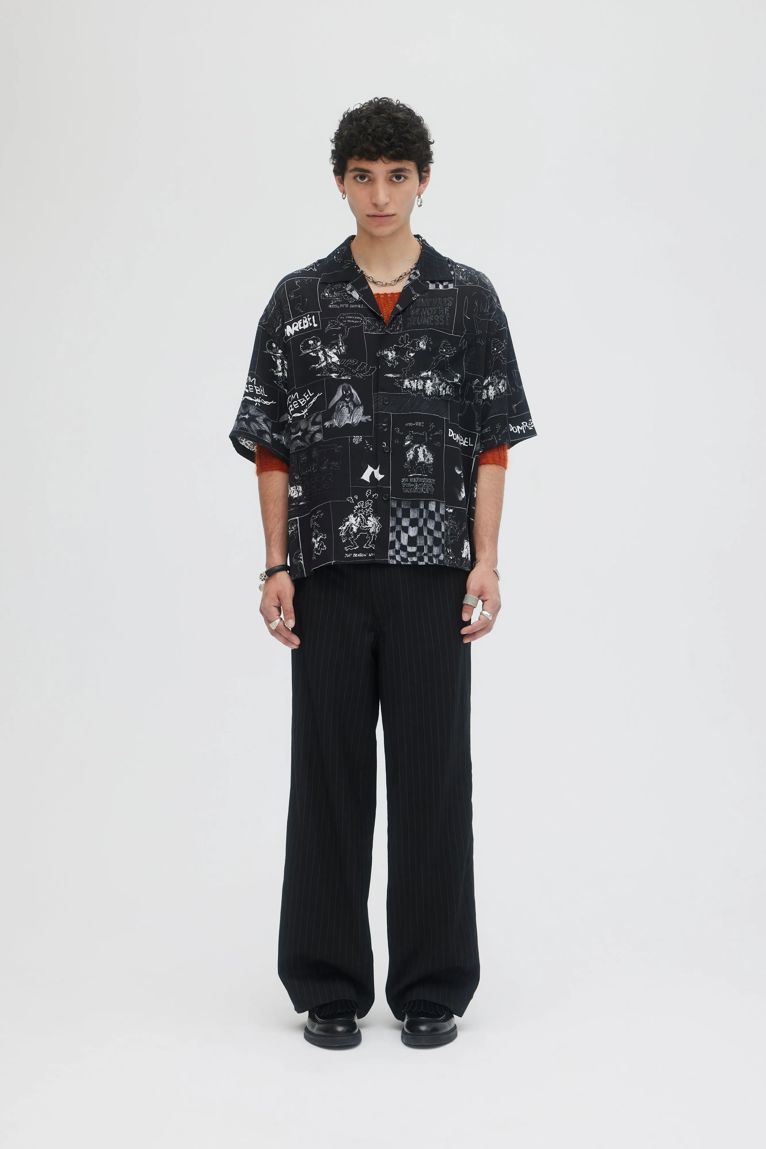 DOMREBEL Stories Camp Shirt - Black