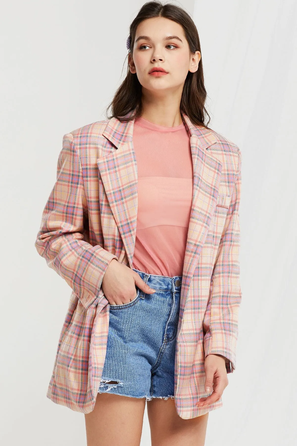 Ellie Multicolored Plaid Blazer