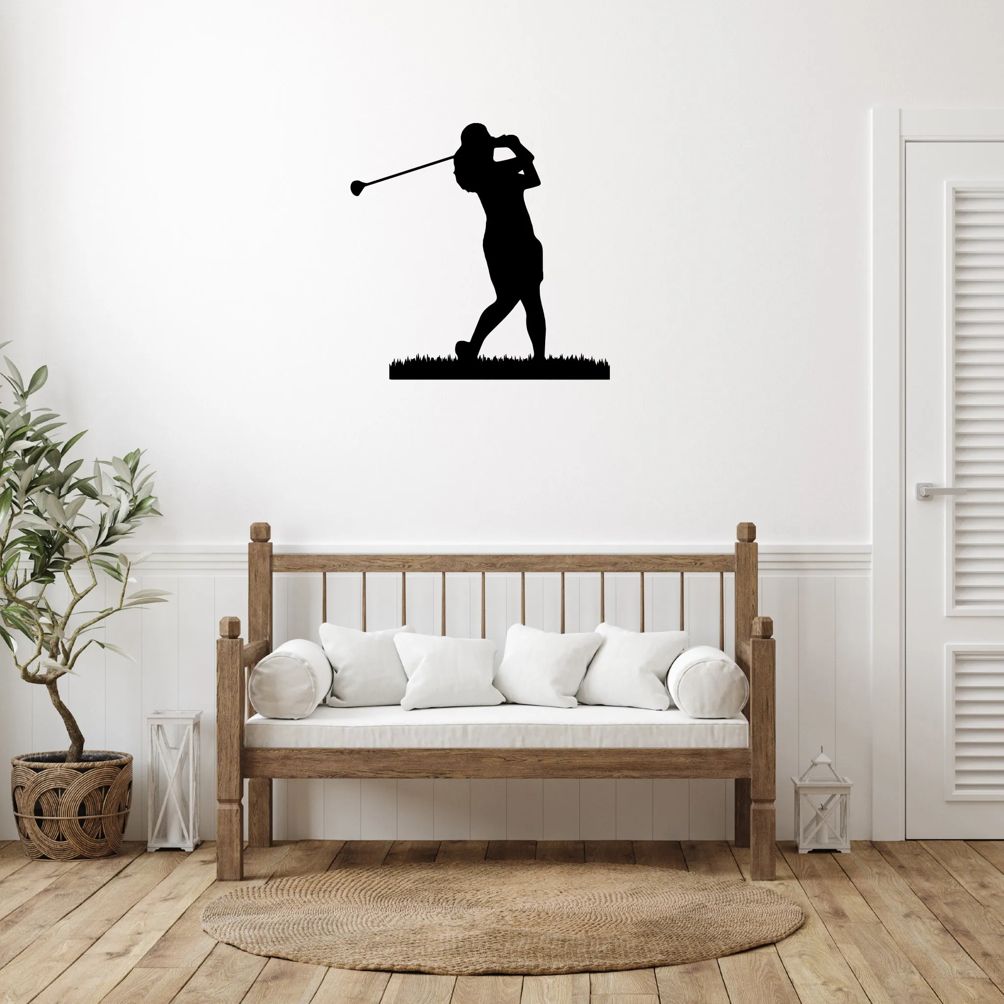 Female Golfer - Metal Wall Art