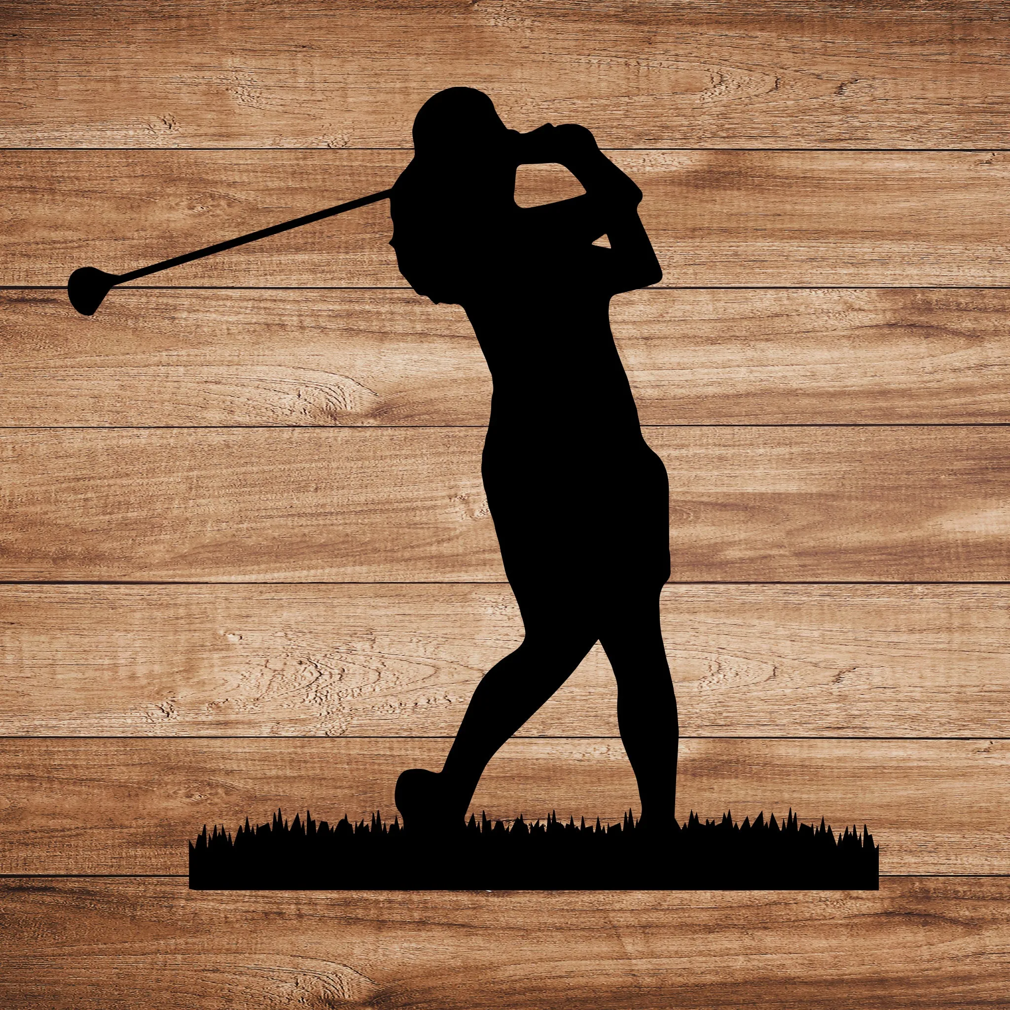 Female Golfer - Metal Wall Art