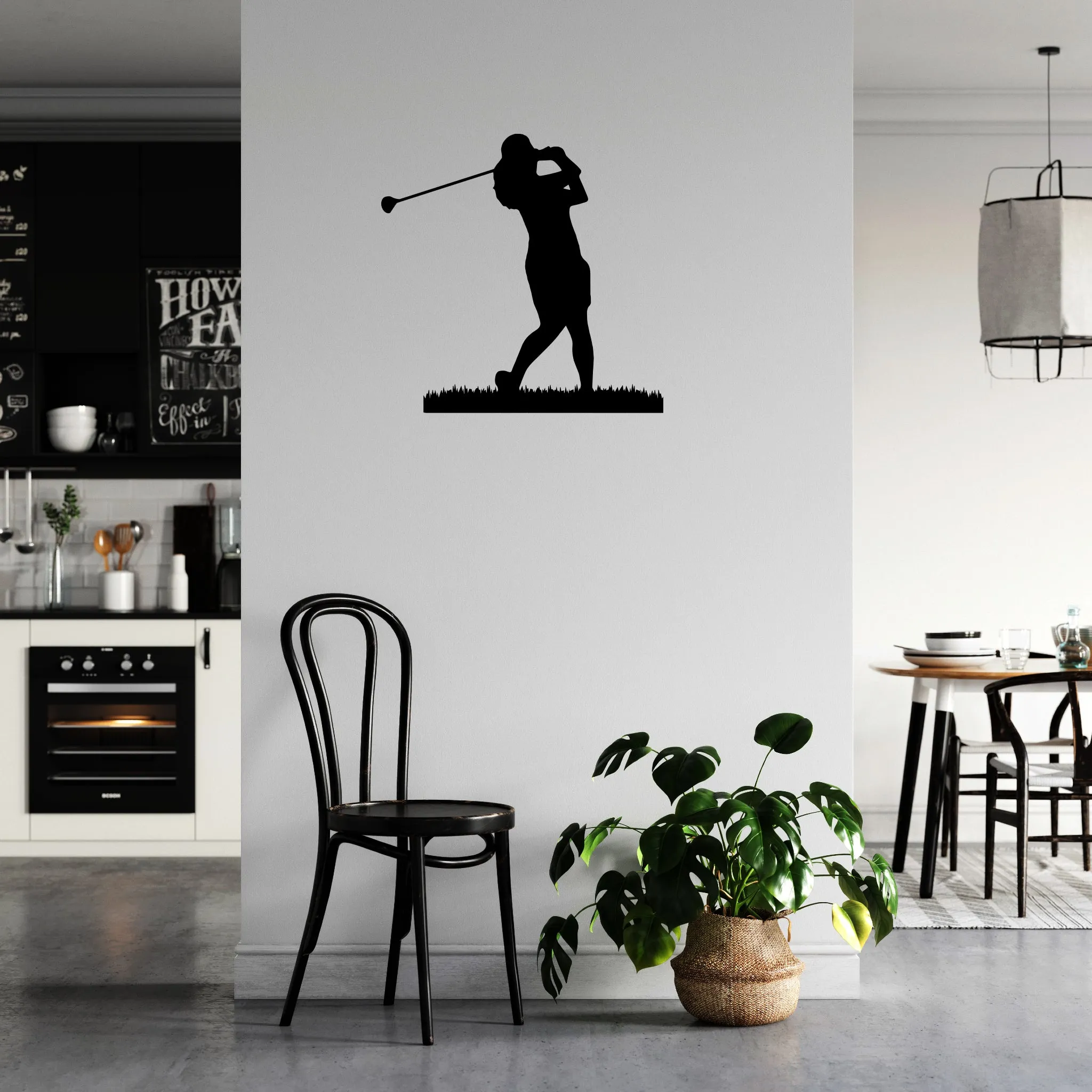 Female Golfer - Metal Wall Art