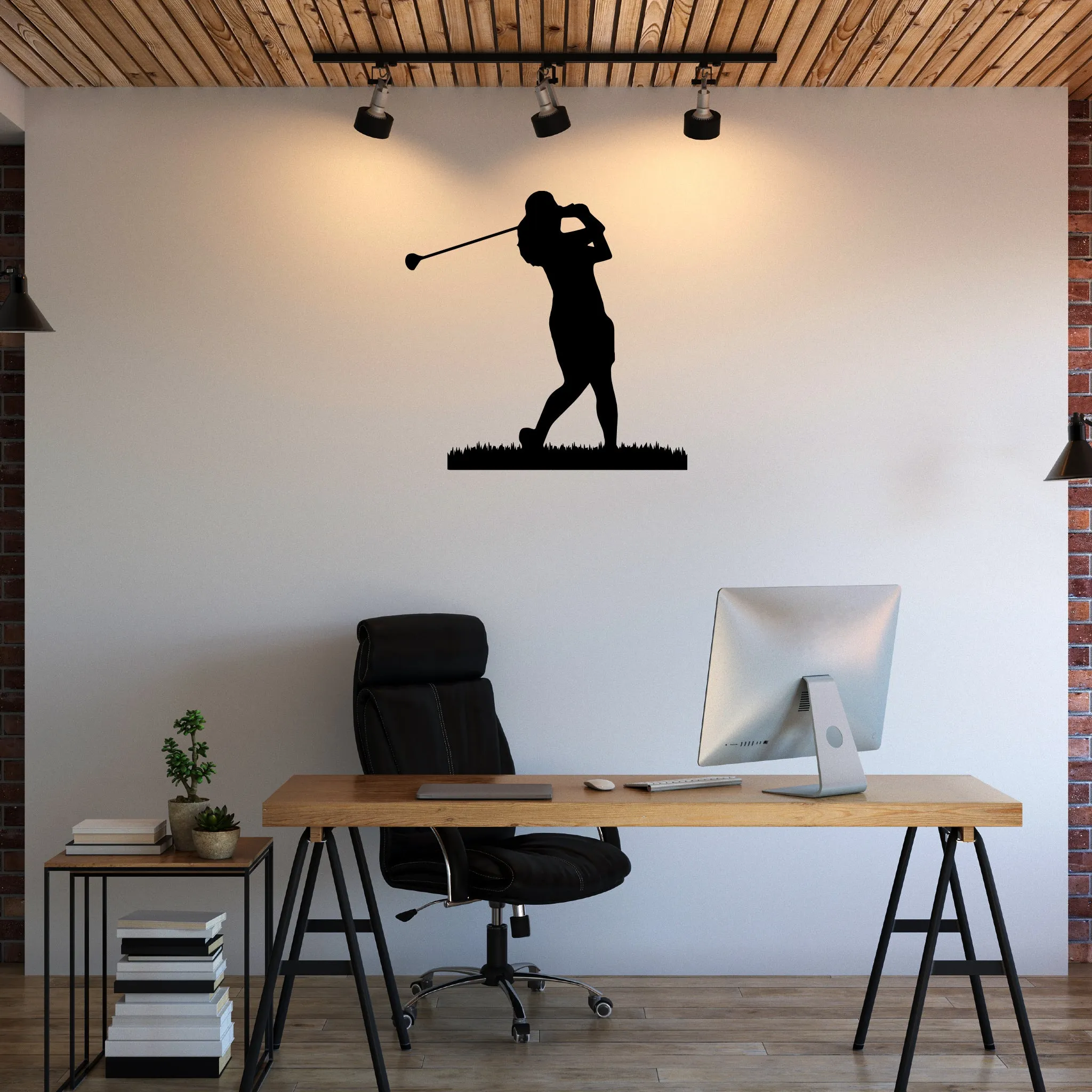 Female Golfer - Metal Wall Art