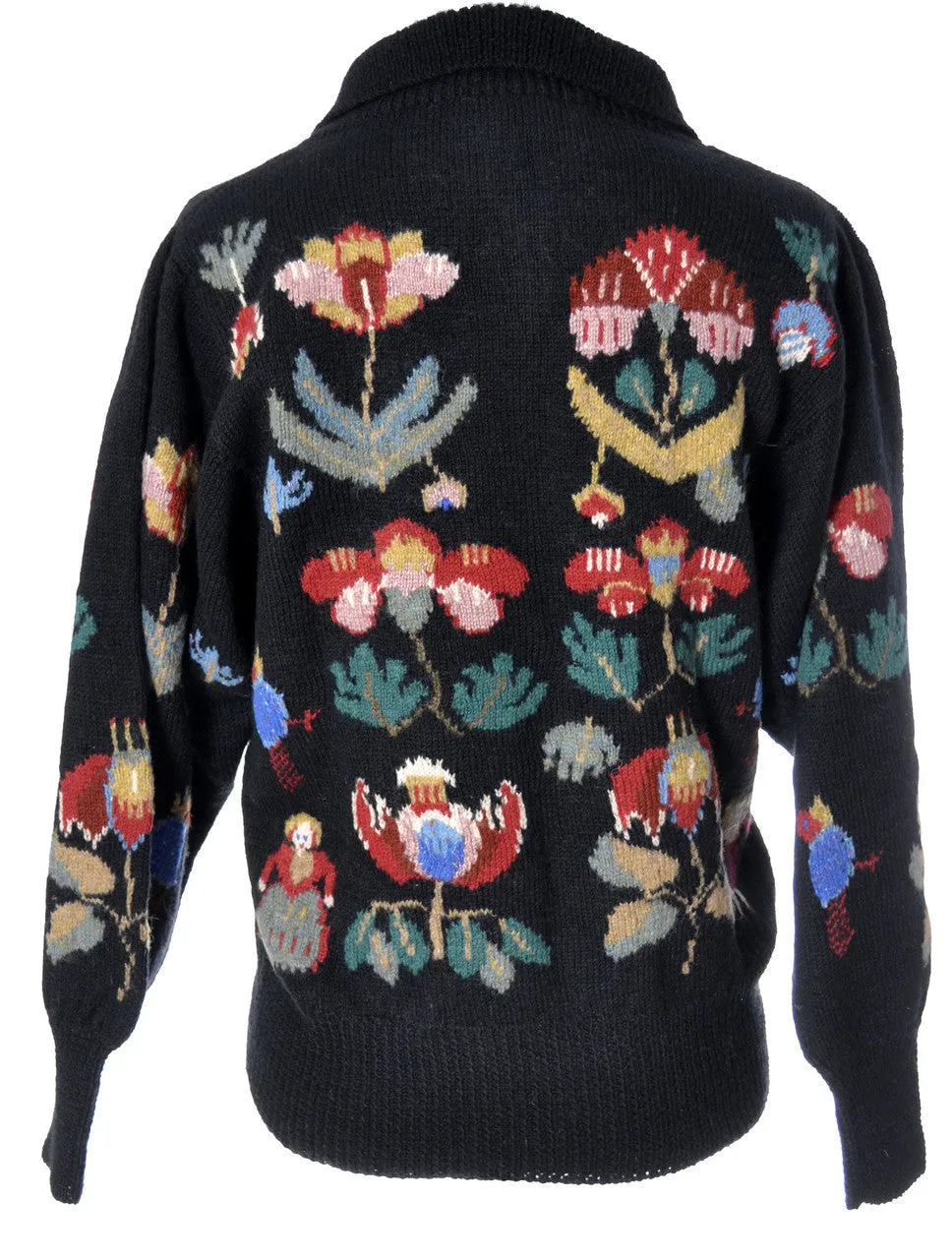 Floral Jamie & Jessi Seaton wool knit vintage sweater made in Wales