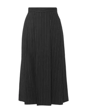 Gabrielle Dark Grey Pinstripe Wool Skirt