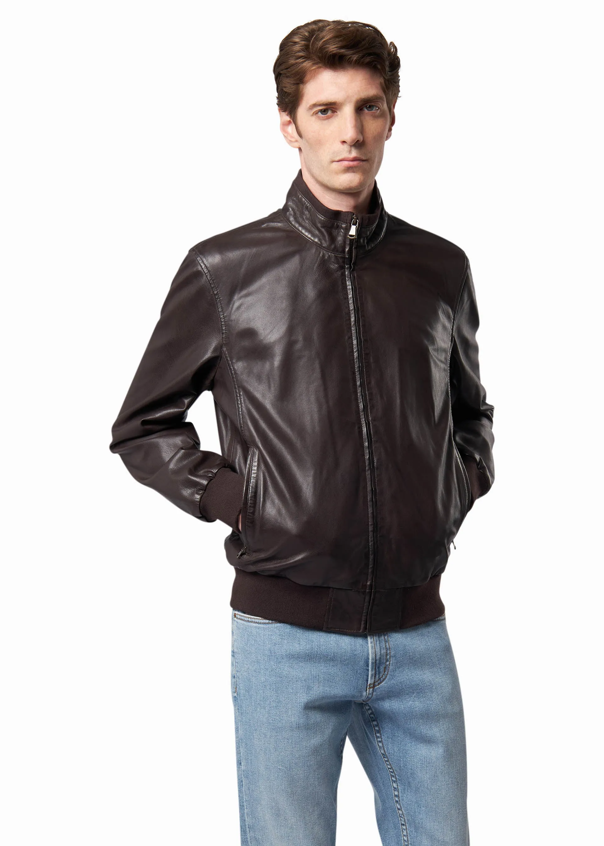 Giubbotto bomber in pelle