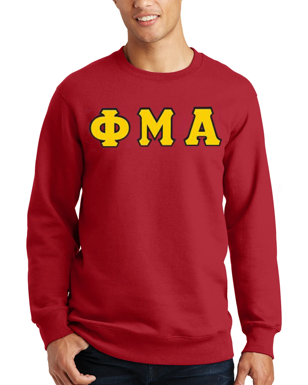 Greek Letter Crewneck - Red (Printed)