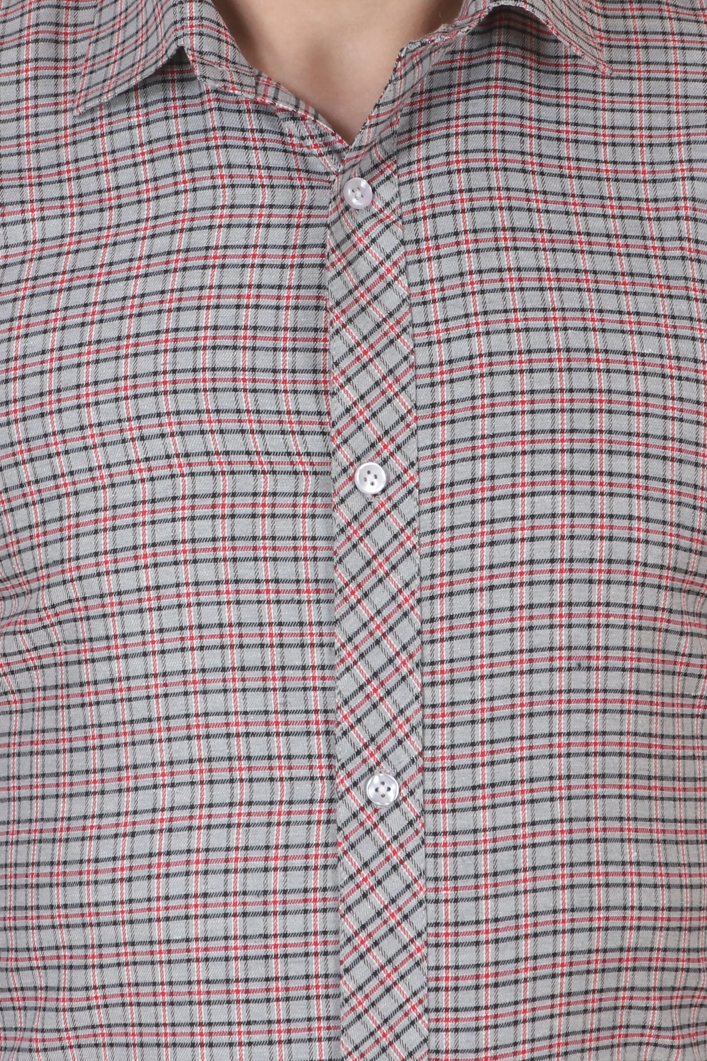 Grey Checked Woollen Shirt