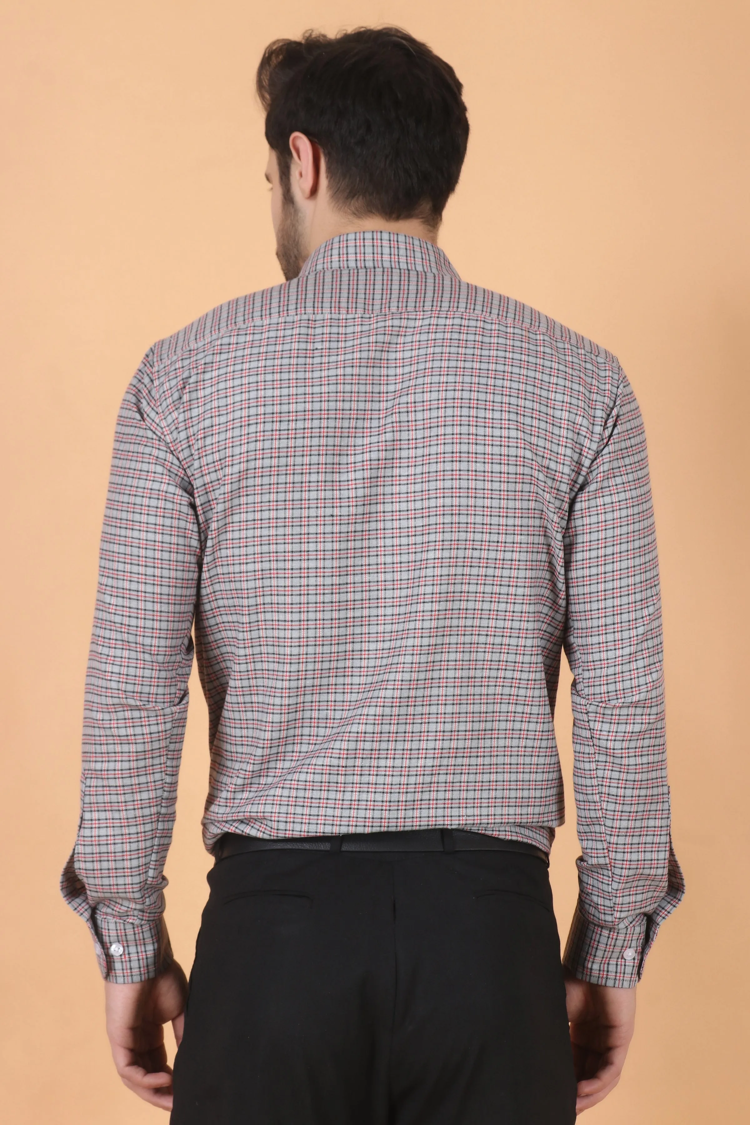 Grey Checked Woollen Shirt