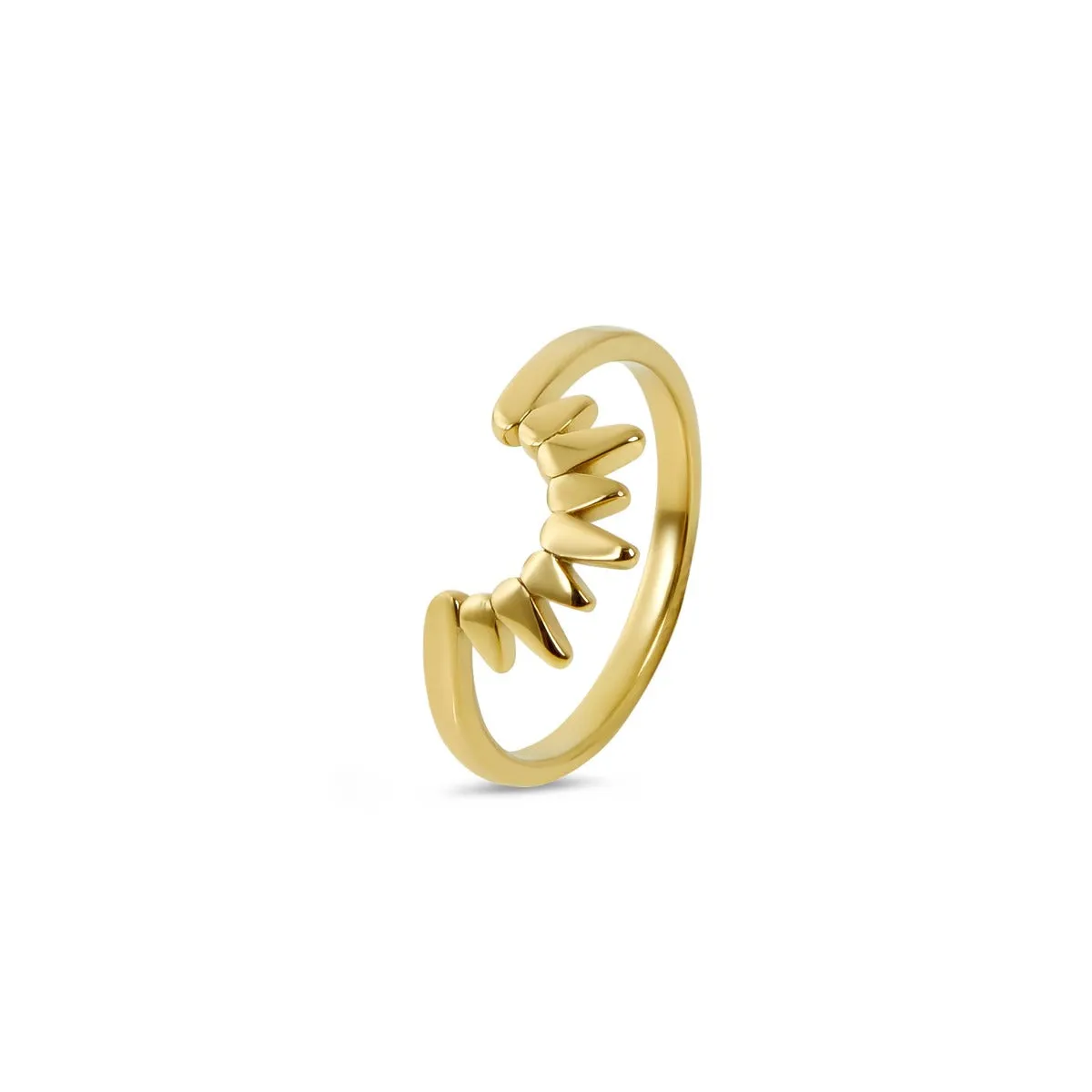 Half Sun Beam Ring - Gold