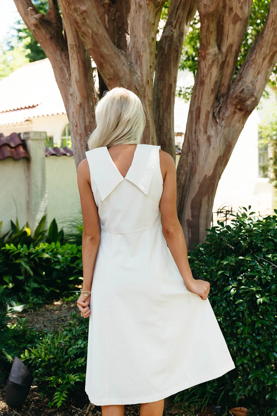 Here And There Midi Dress - White