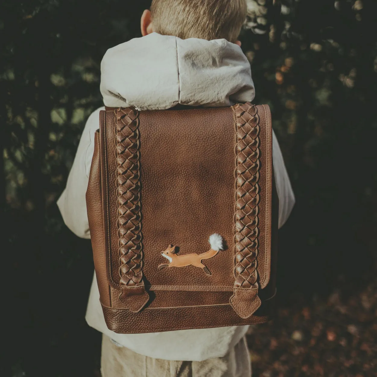 Hikey Schoolbag | Fox | Brown Grain Leather