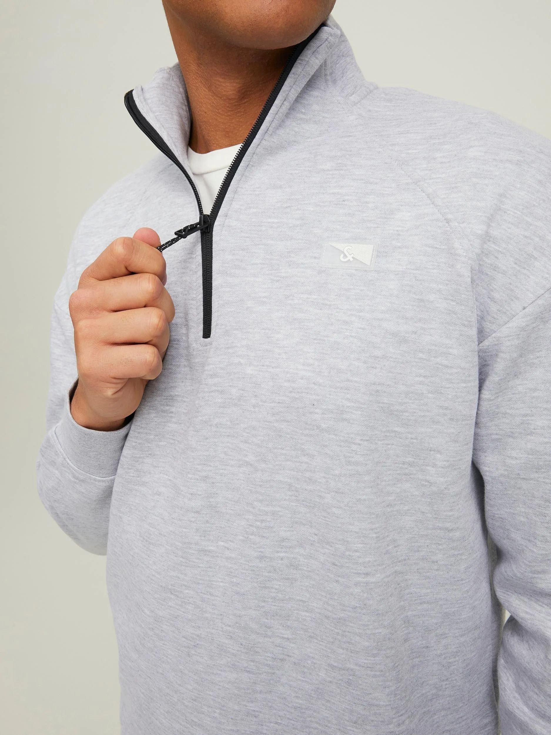 Jack & Jones JCOAIR Half-Zip Sweatshirt -LIGHT GREY MELANGE