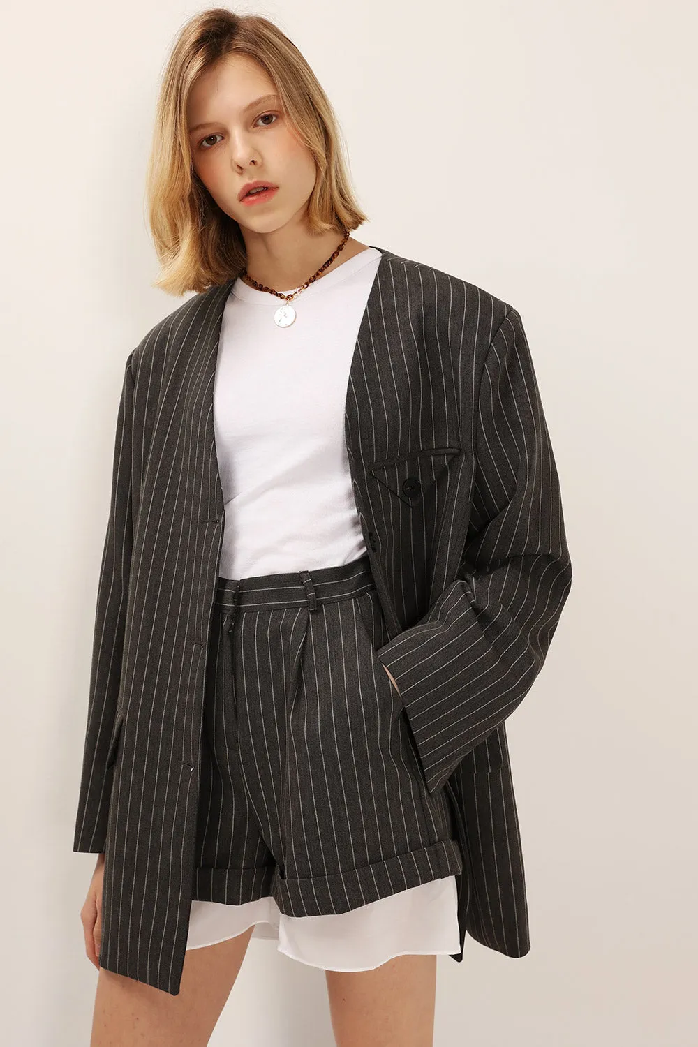 Jessica Pinstripe Jacket