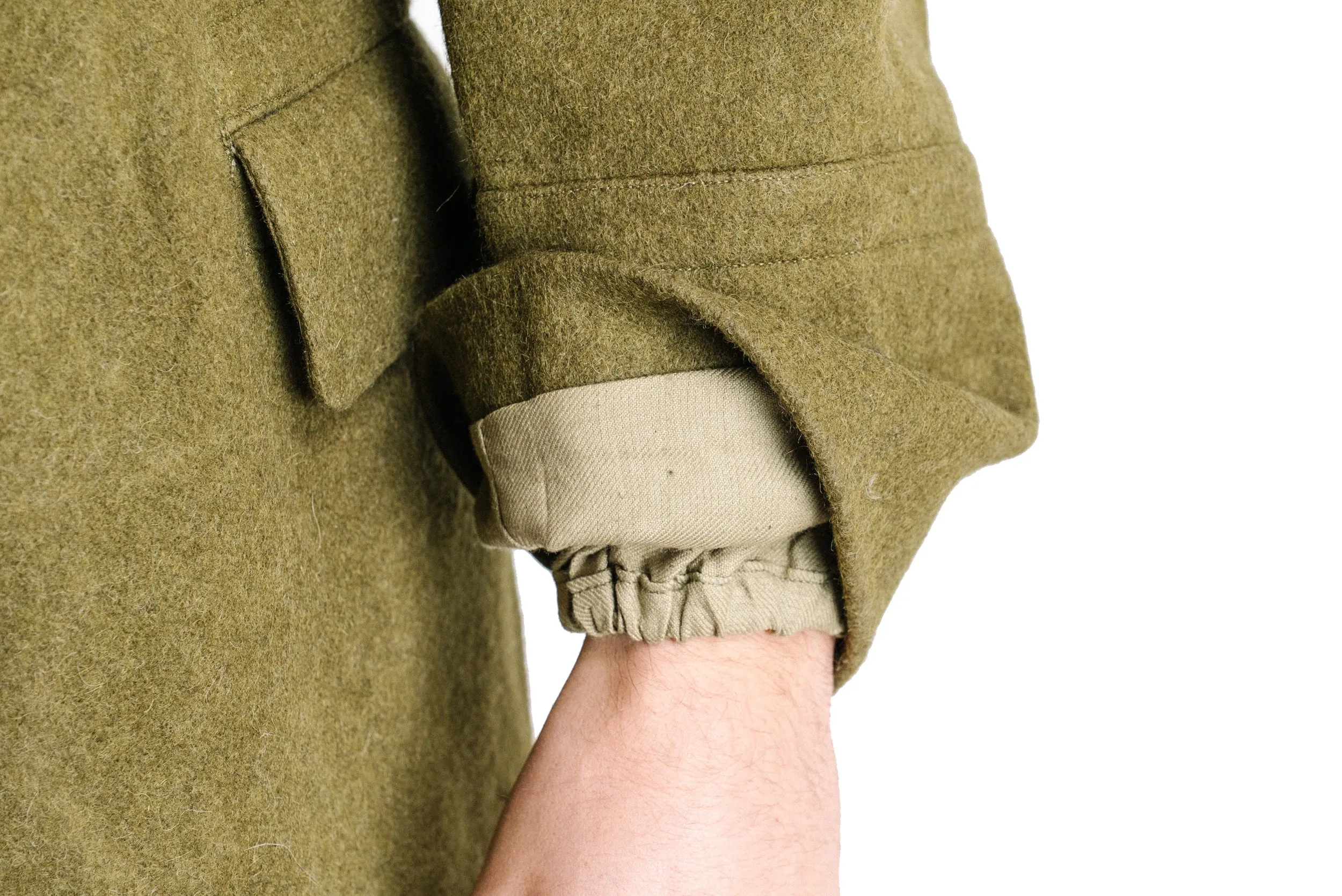 Khaki Military Vintage Wool Greatcoat