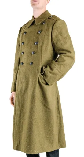 Khaki Military Vintage Wool Greatcoat