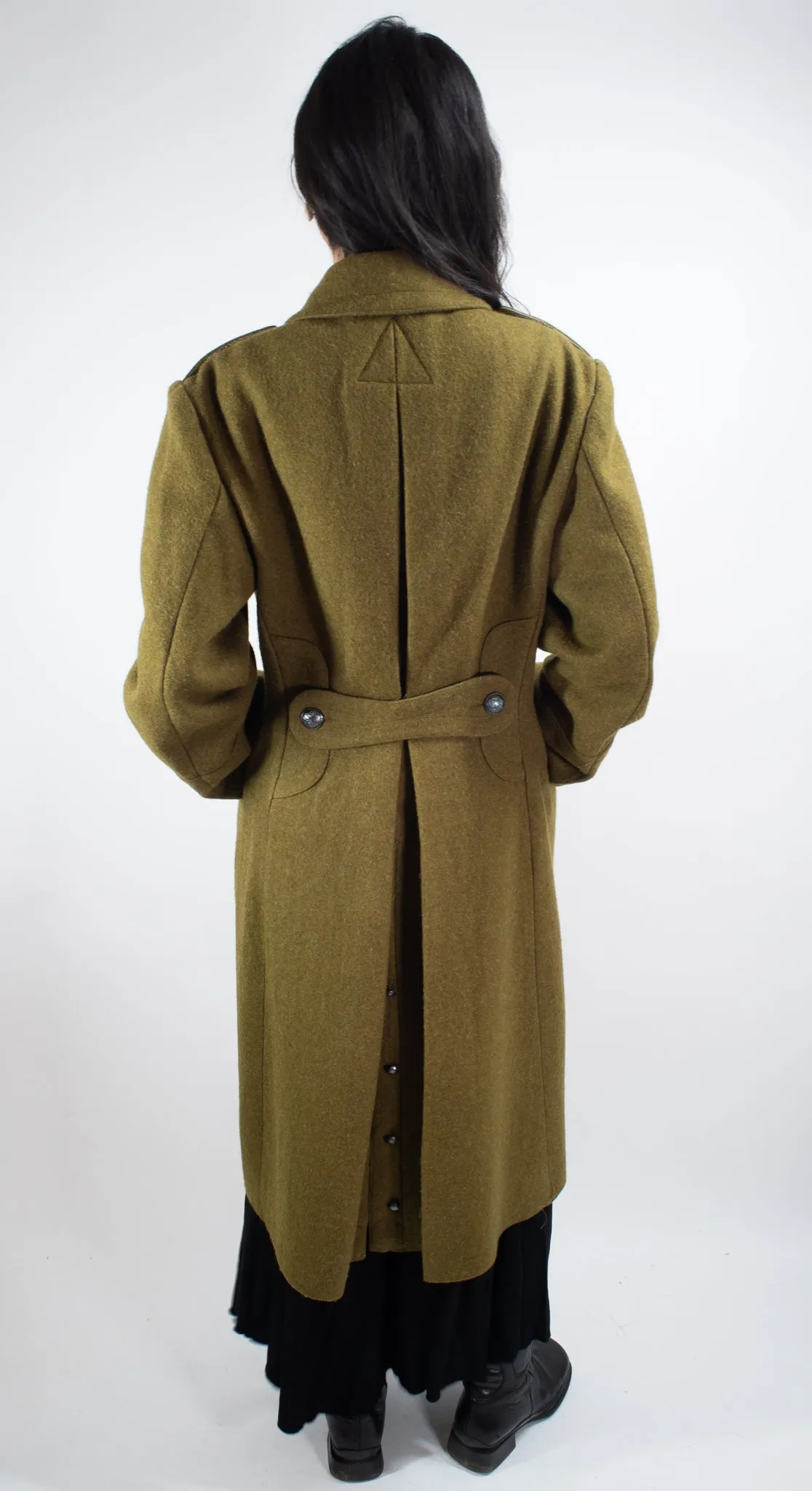 Khaki Military Vintage Wool Greatcoat