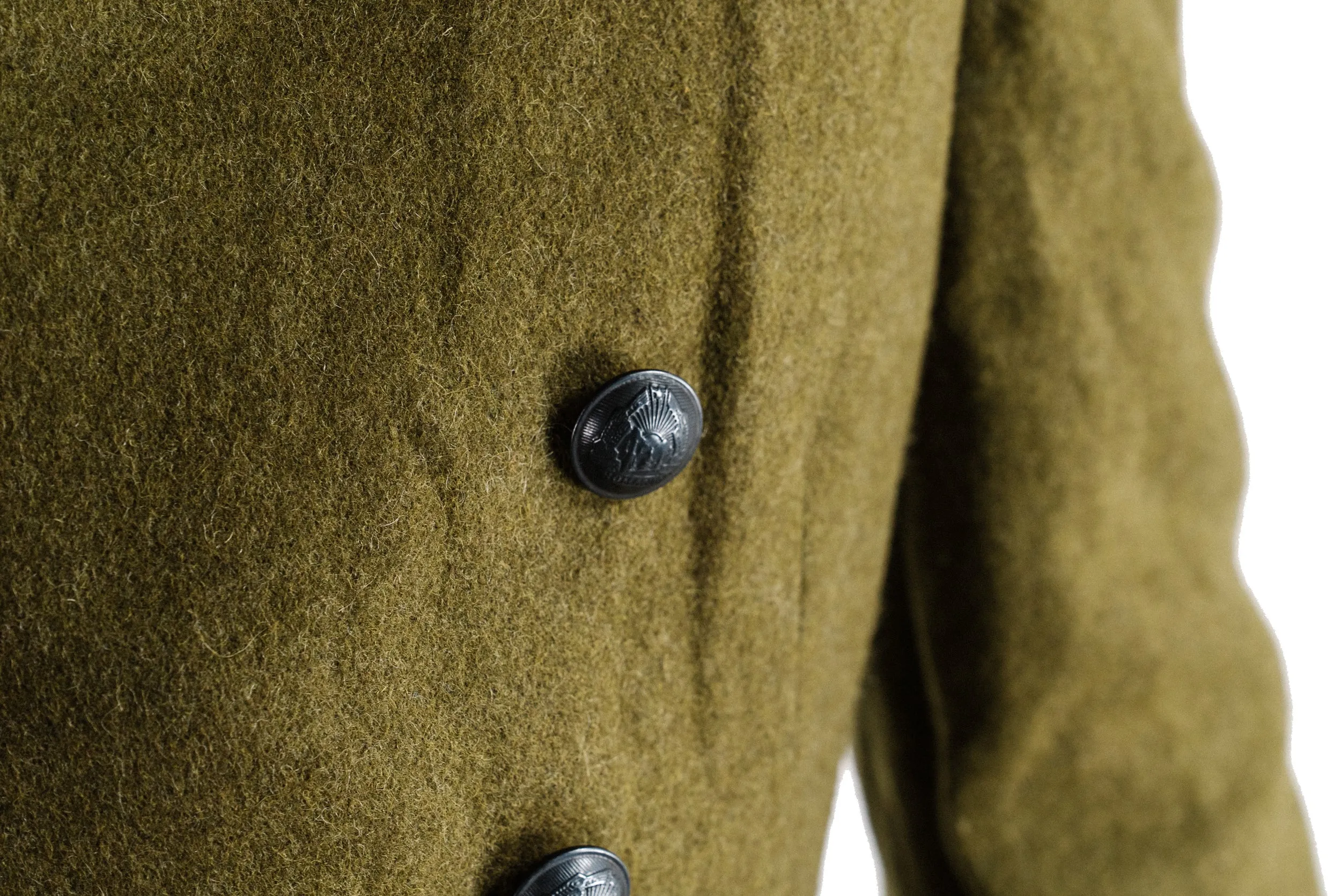 Khaki Military Vintage Wool Greatcoat