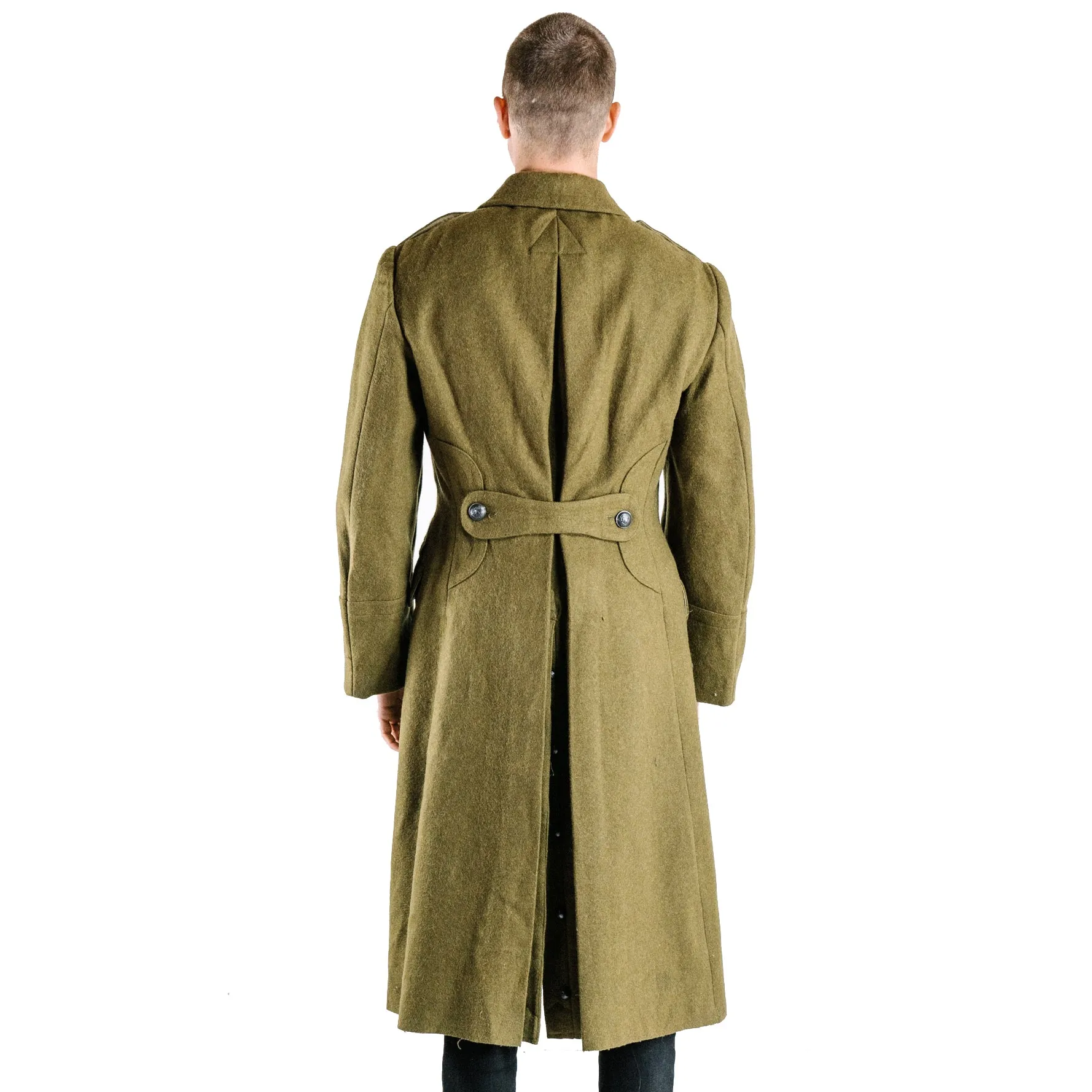 Khaki Military Vintage Wool Greatcoat