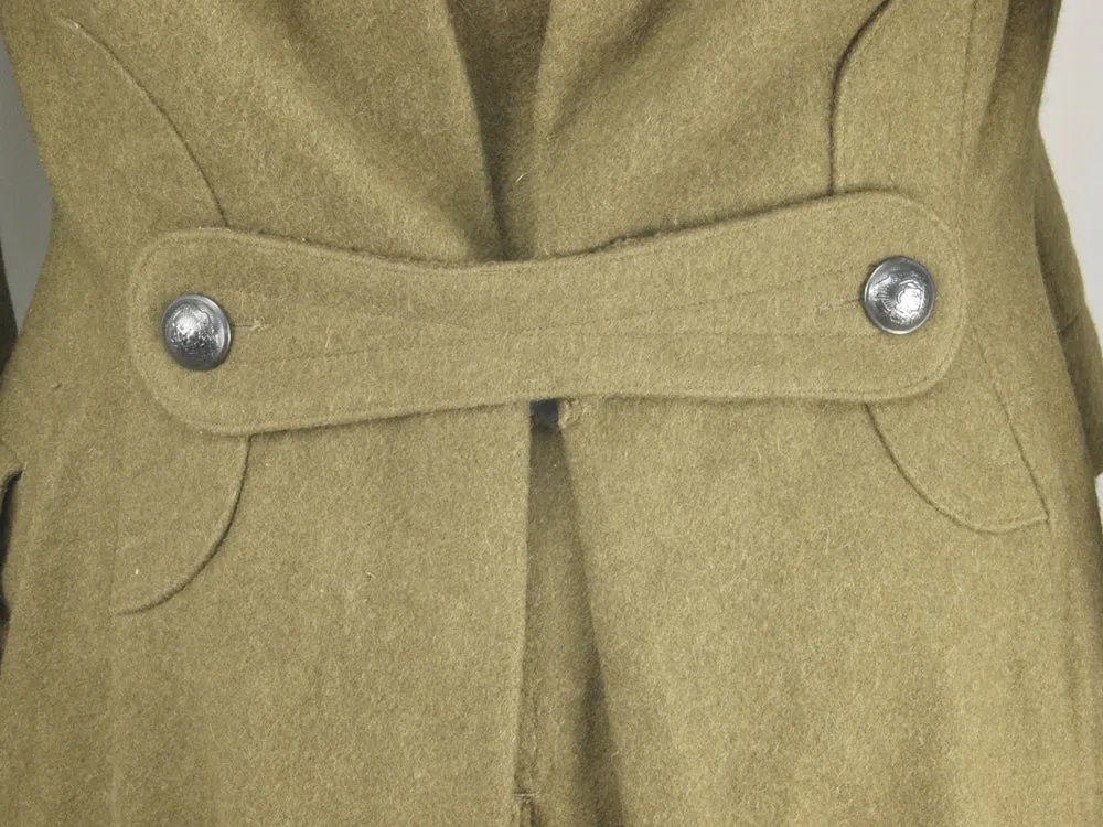 Khaki Military Vintage Wool Greatcoat