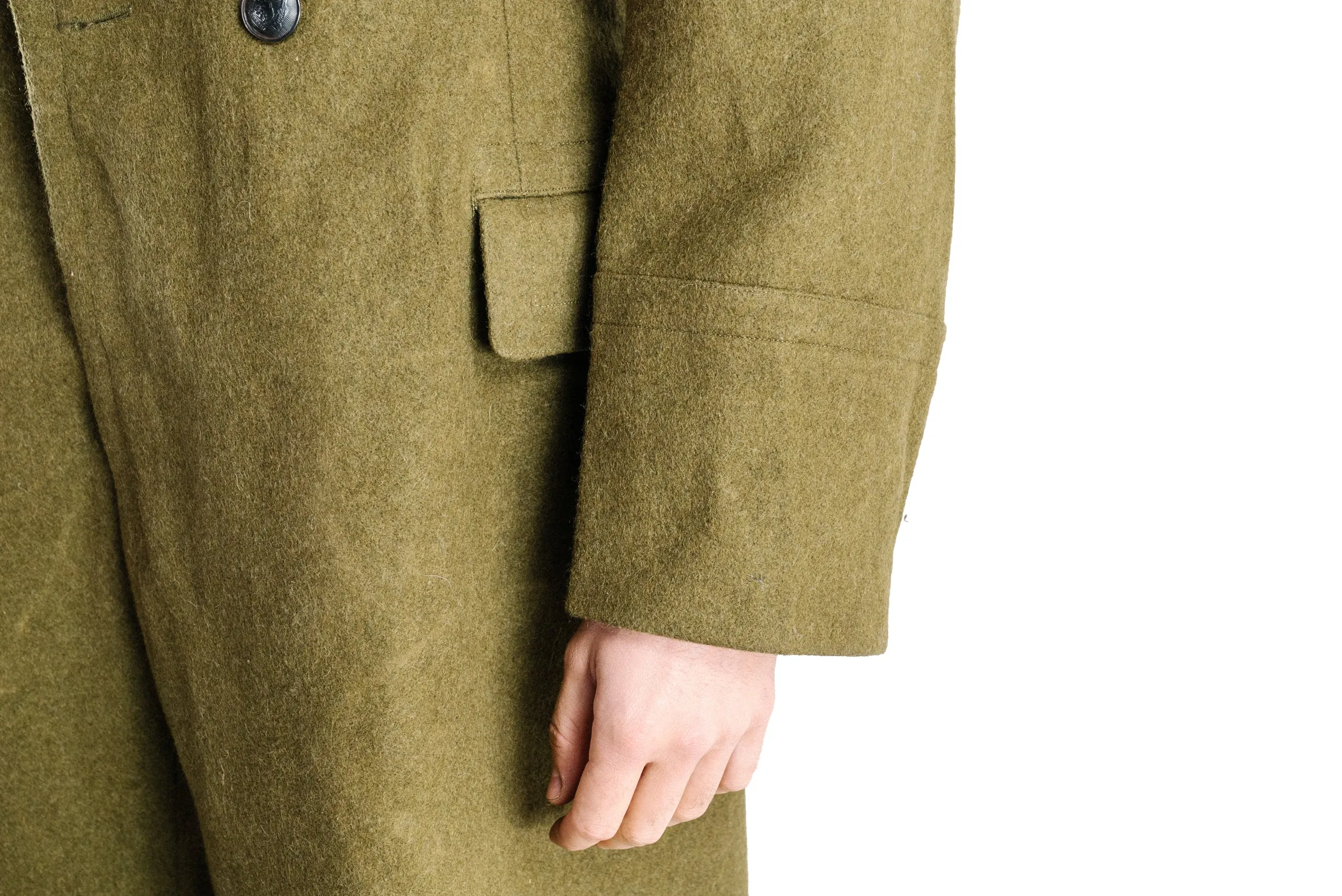 Khaki Military Vintage Wool Greatcoat