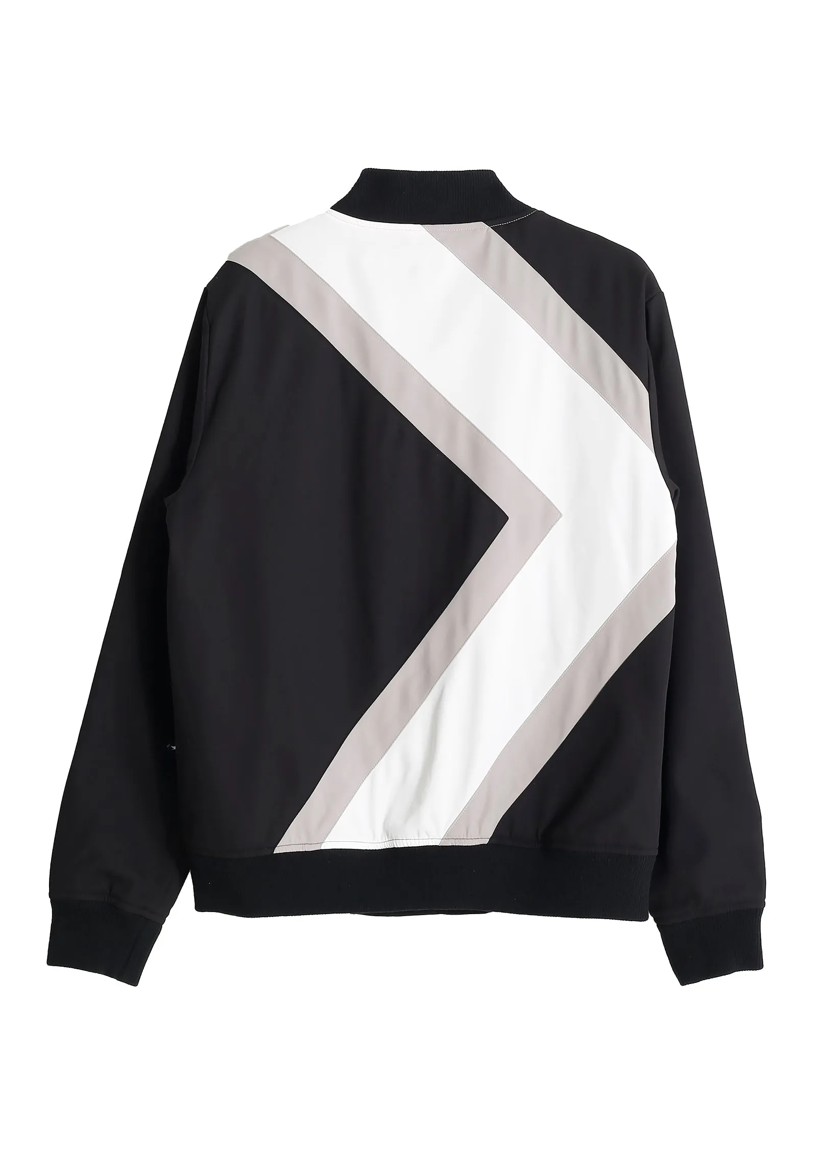 Konus Men's Bomber Jacket With Geometric Panels in Black