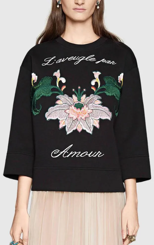 'L'aveugle par amour' Print Sweatshirt in Black