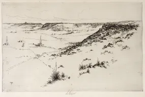 Lee Sturges Etching of Western Oil Fields