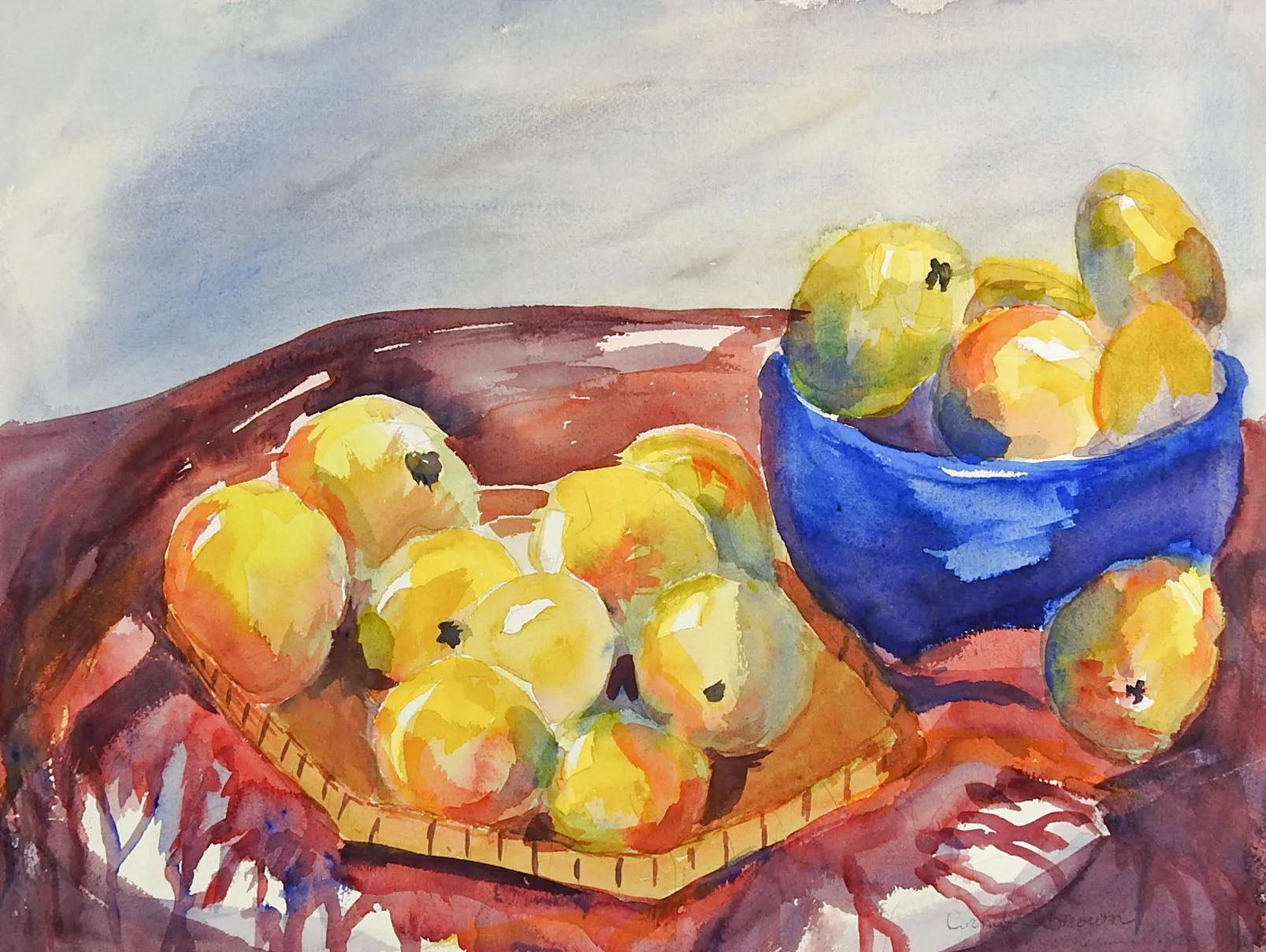 Lemons Still Life Watercolor Painting