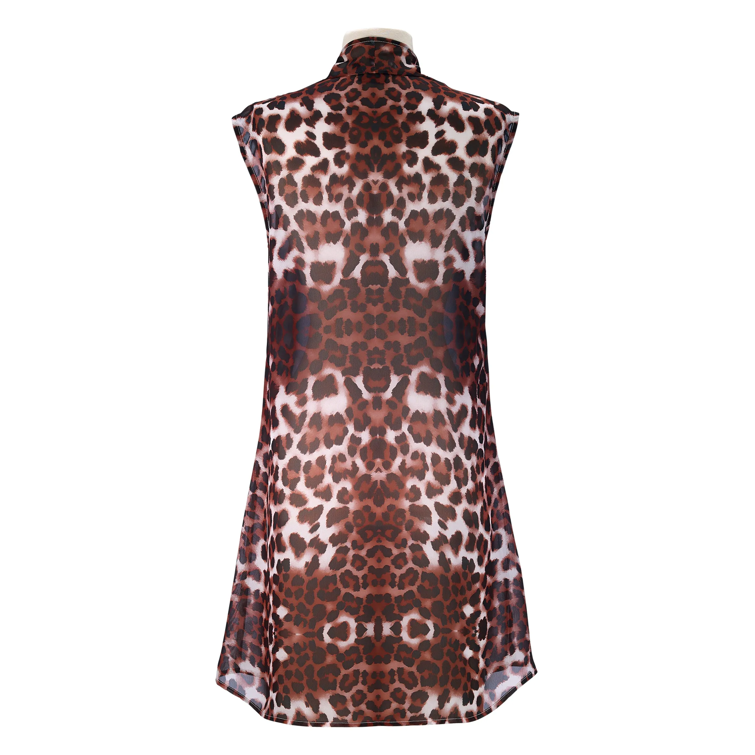 Leopard Skin Full Color Sheer Long Vest