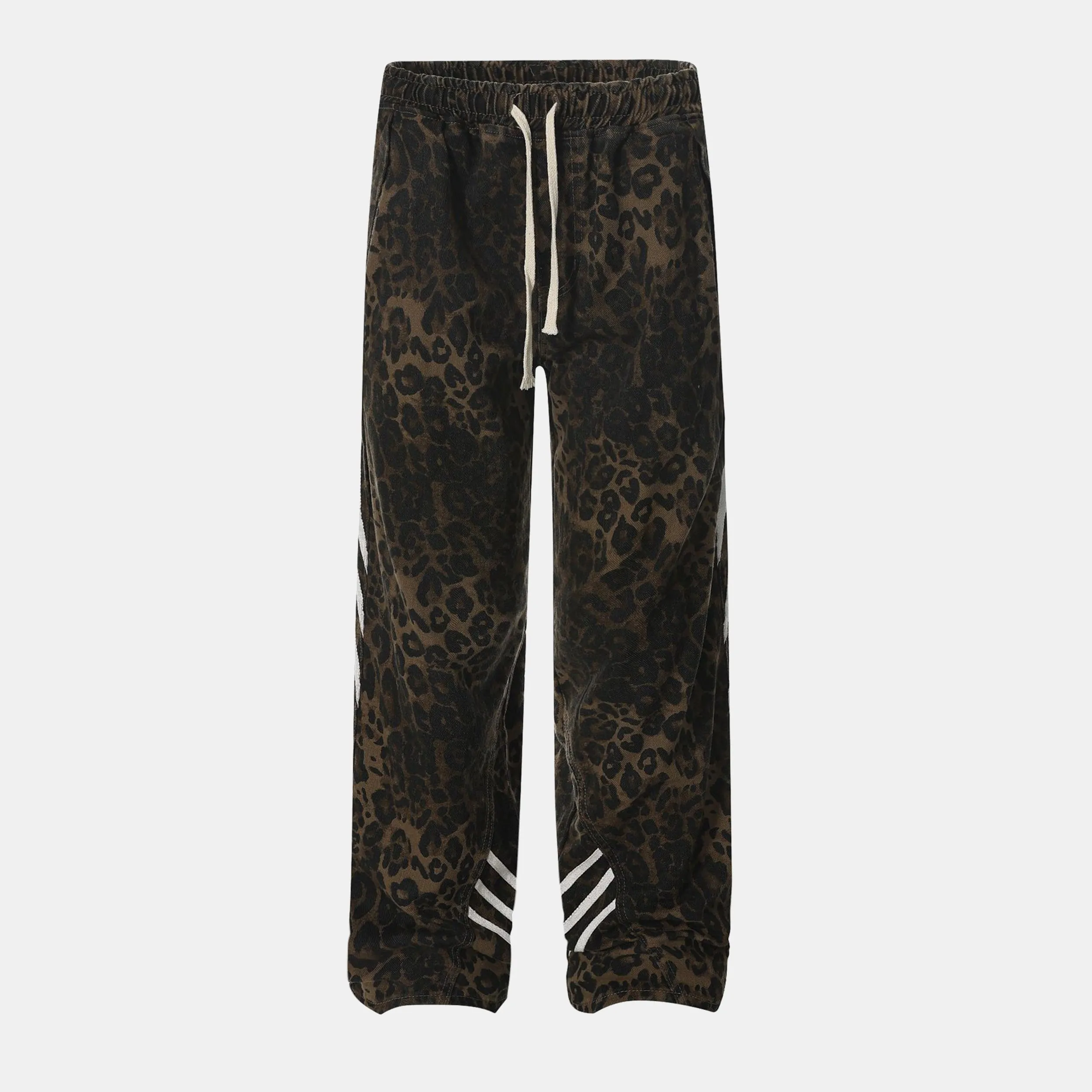 Leopard Stripe | Loose Streetstyle Drawstring Pants