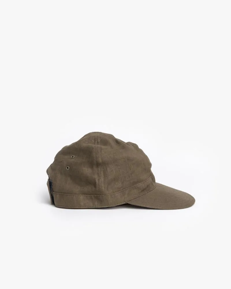 Linen Scout Cap in Olive