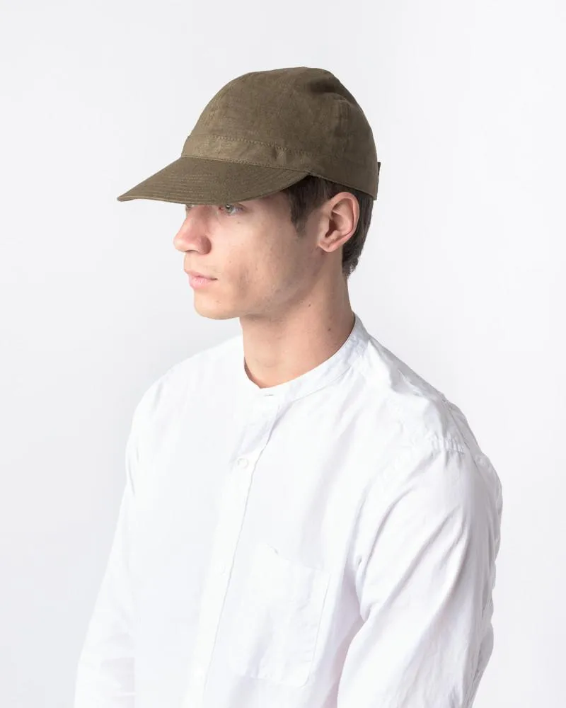 Linen Scout Cap in Olive