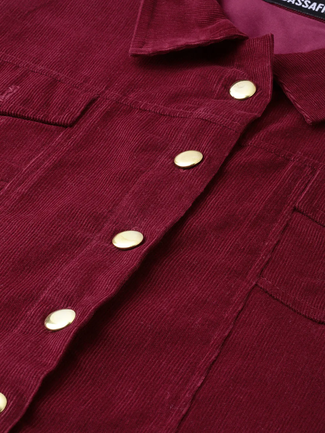 Maroon Corduroy Bomber Jacket