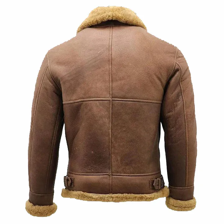 Men's Brown B3 Sheepskin Flying Aviator Jacket