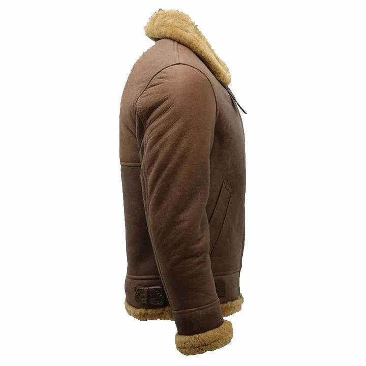 Men's Brown B3 Sheepskin Flying Aviator Jacket