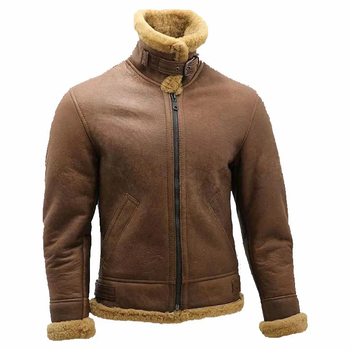 Men's Brown B3 Sheepskin Flying Aviator Jacket