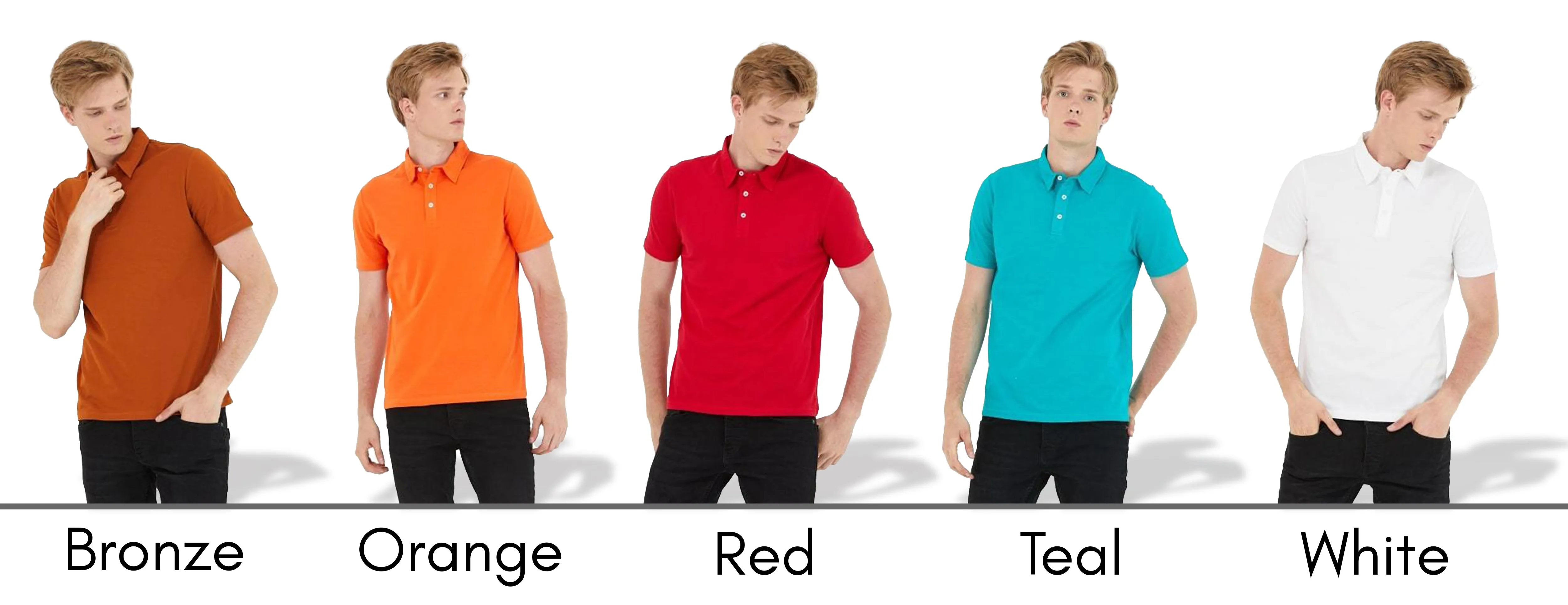 Men's Polo Moisture Wicking 3-button T-Shirts