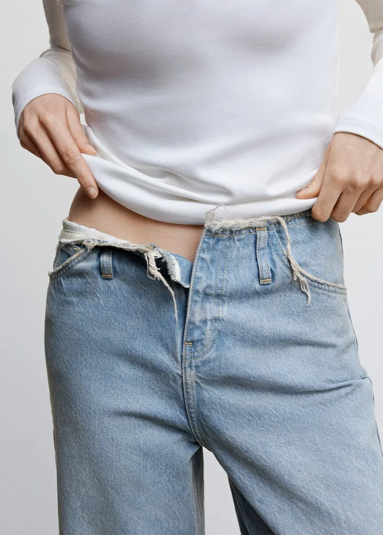 Mid-rise wideleg jeans