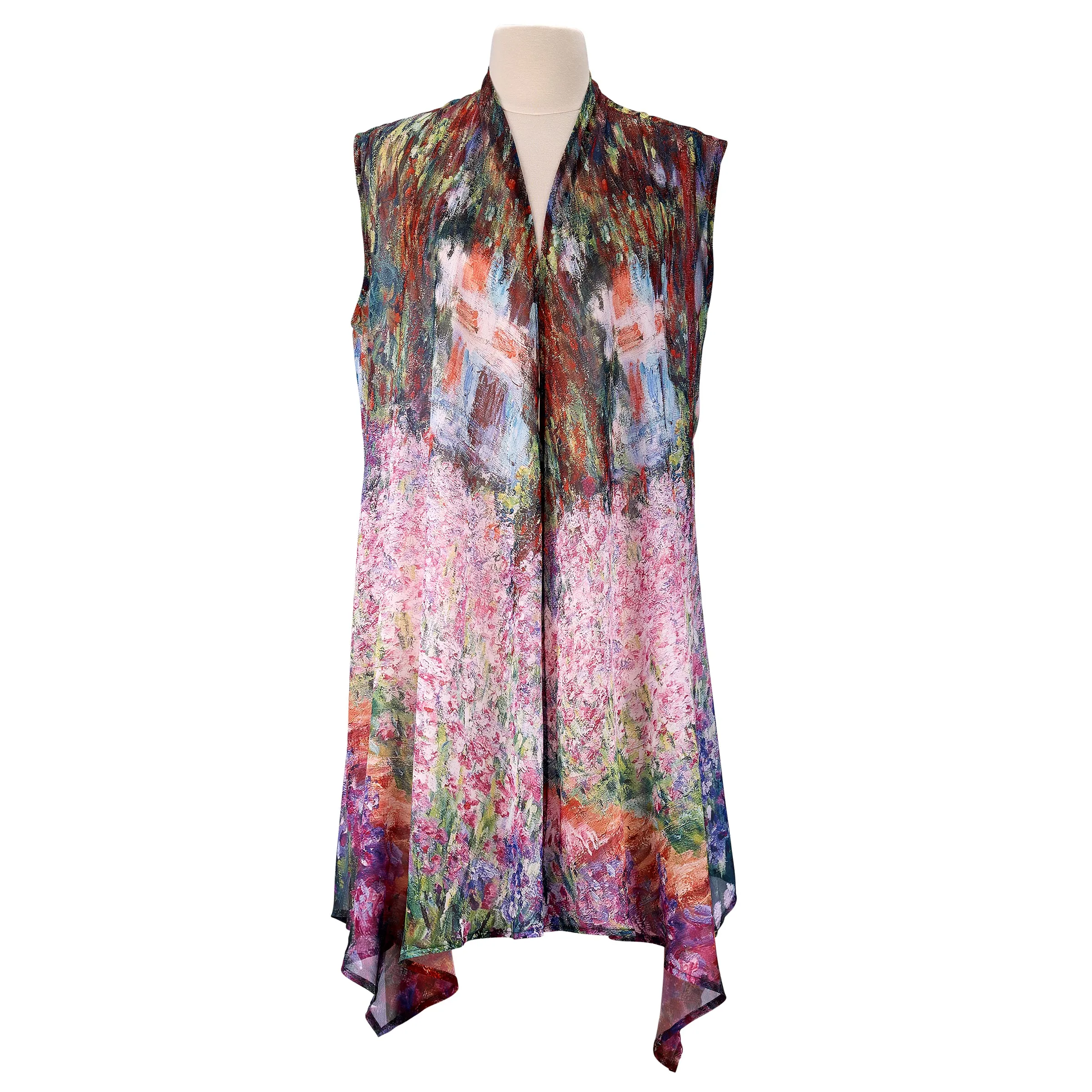 Monet Garden Sheer Long Vest