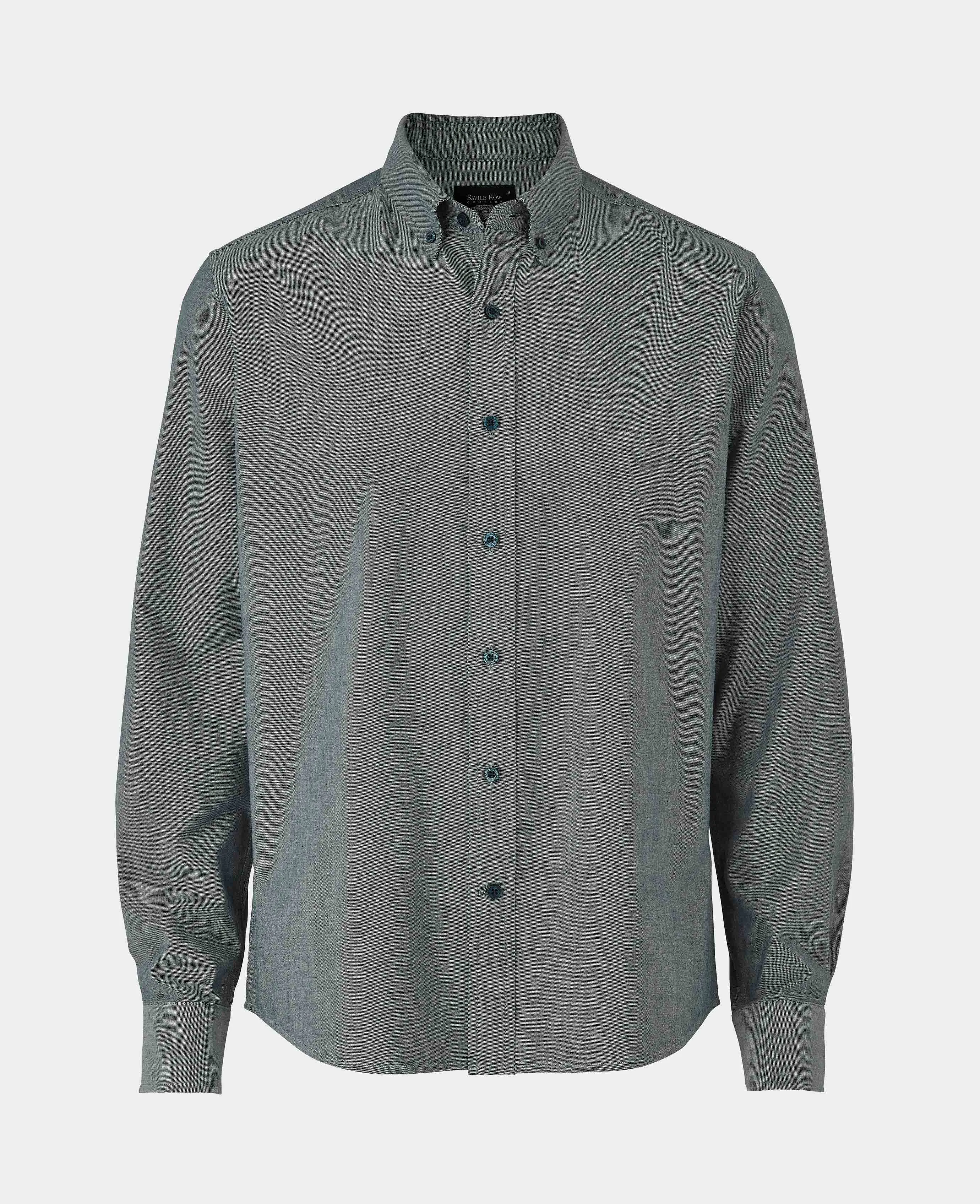 Navy Slim Fit Chambray Oxford Shirt