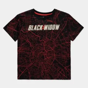 Official Marvel Black Widow City Map Women's  T-Shirts