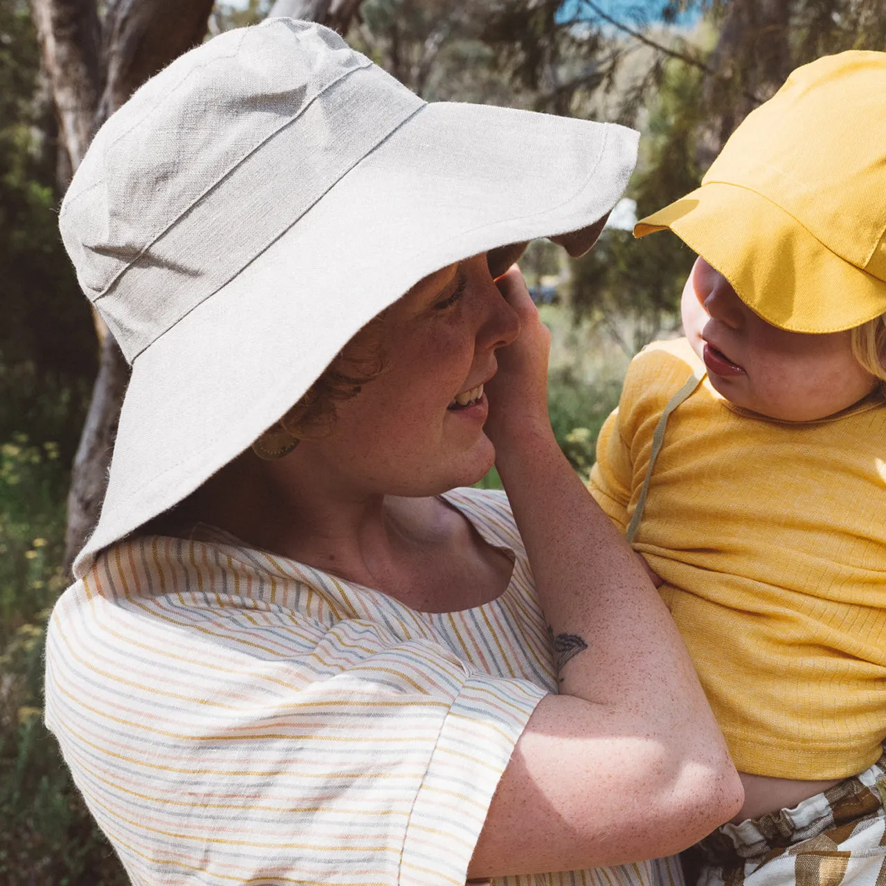 Organic Linen Wide Brim Hat (Child-Adults)