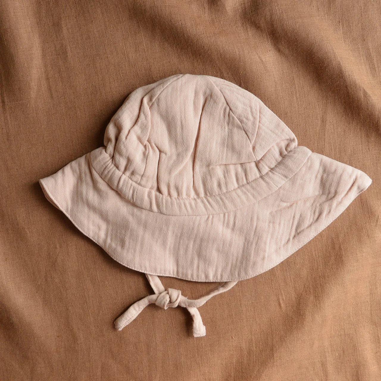 Organic Muslin Sun Hat - Dusty Pink (0-4y)