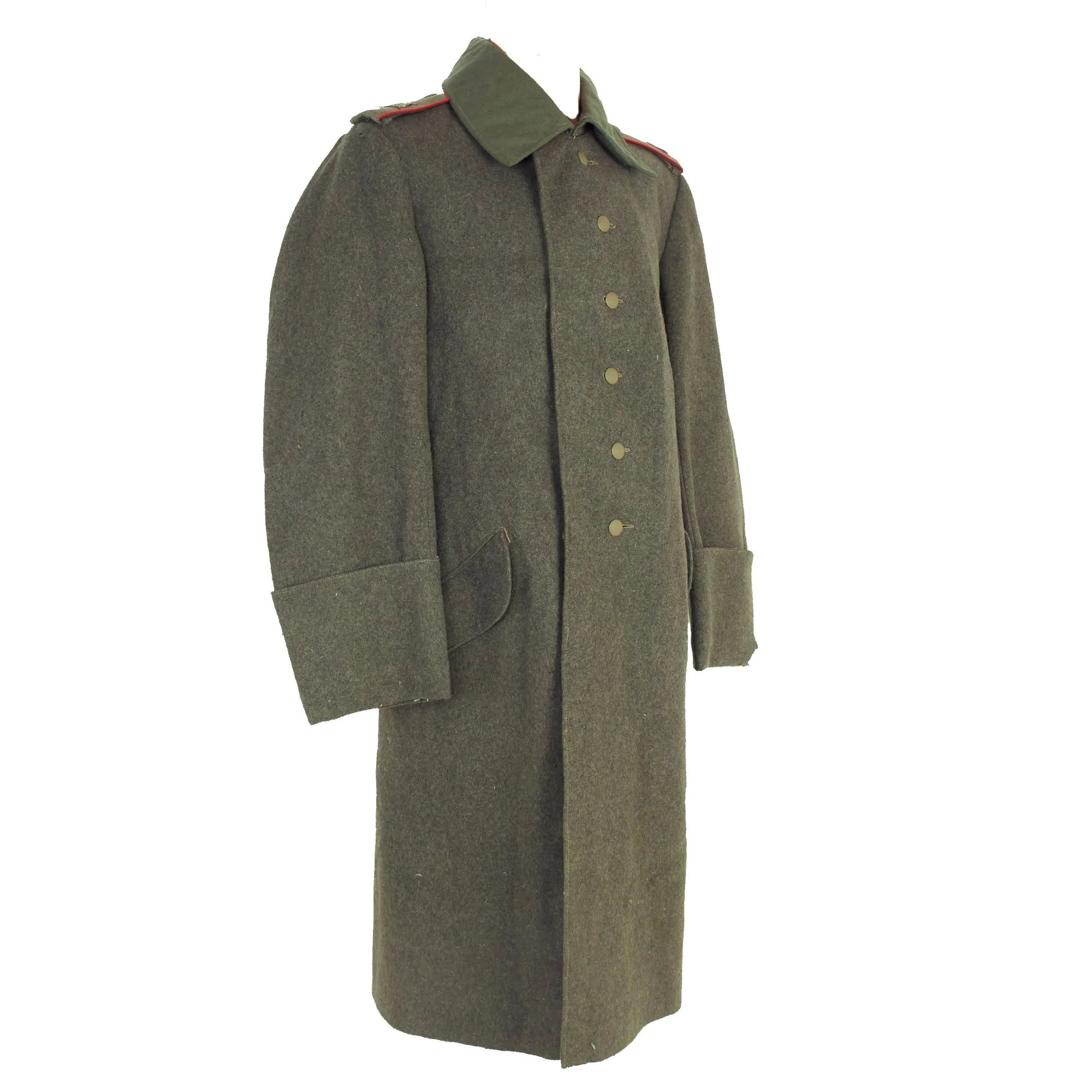 Original Imperial German WWI Feldgrau M-1915 Greatcoat With Hussar Regiment Shoulder Boards - Dated 1918