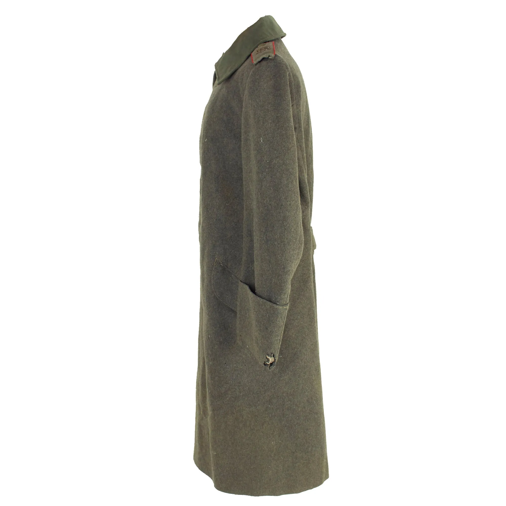 Original Imperial German WWI Feldgrau M-1915 Greatcoat With Hussar Regiment Shoulder Boards - Dated 1918