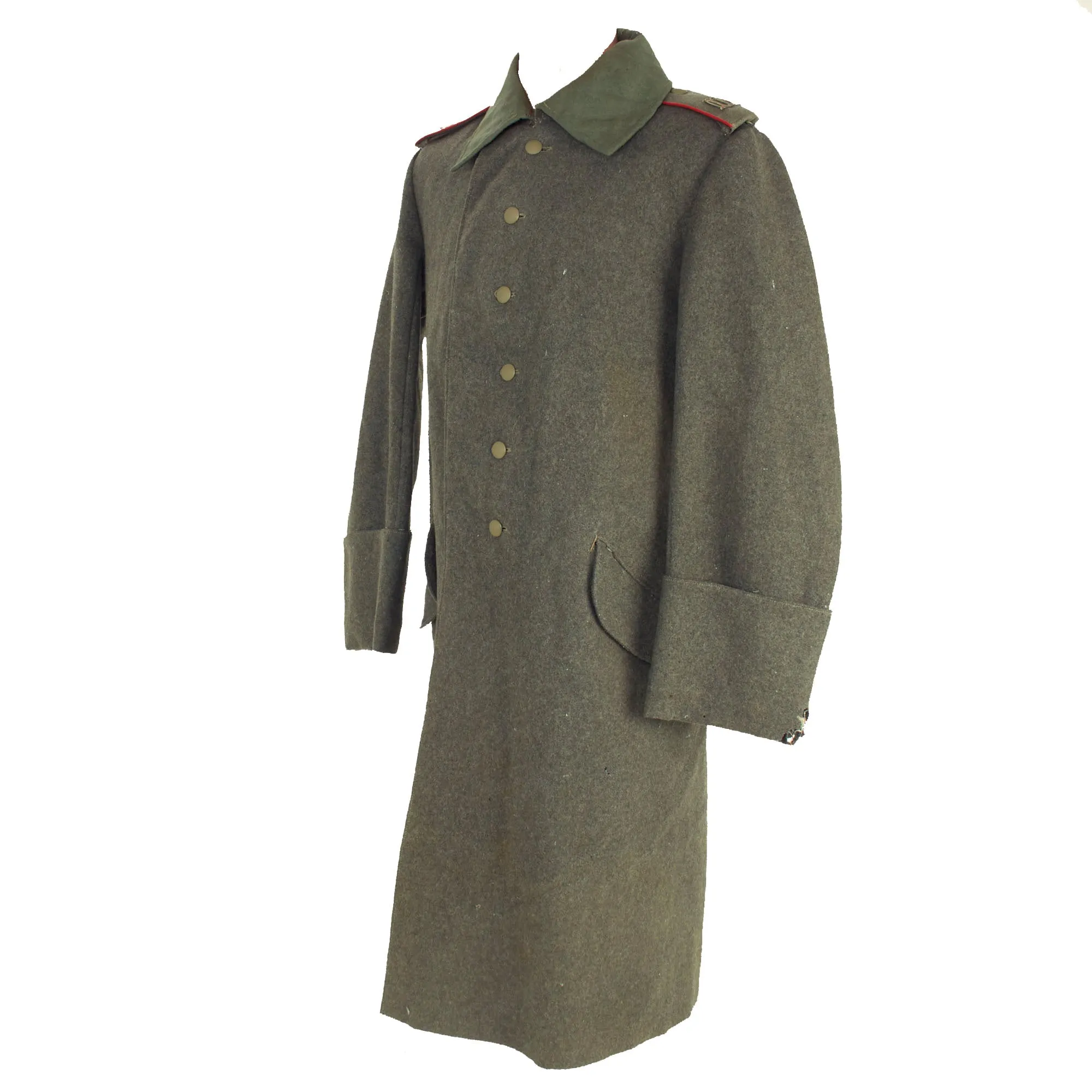 Original Imperial German WWI Feldgrau M-1915 Greatcoat With Hussar Regiment Shoulder Boards - Dated 1918