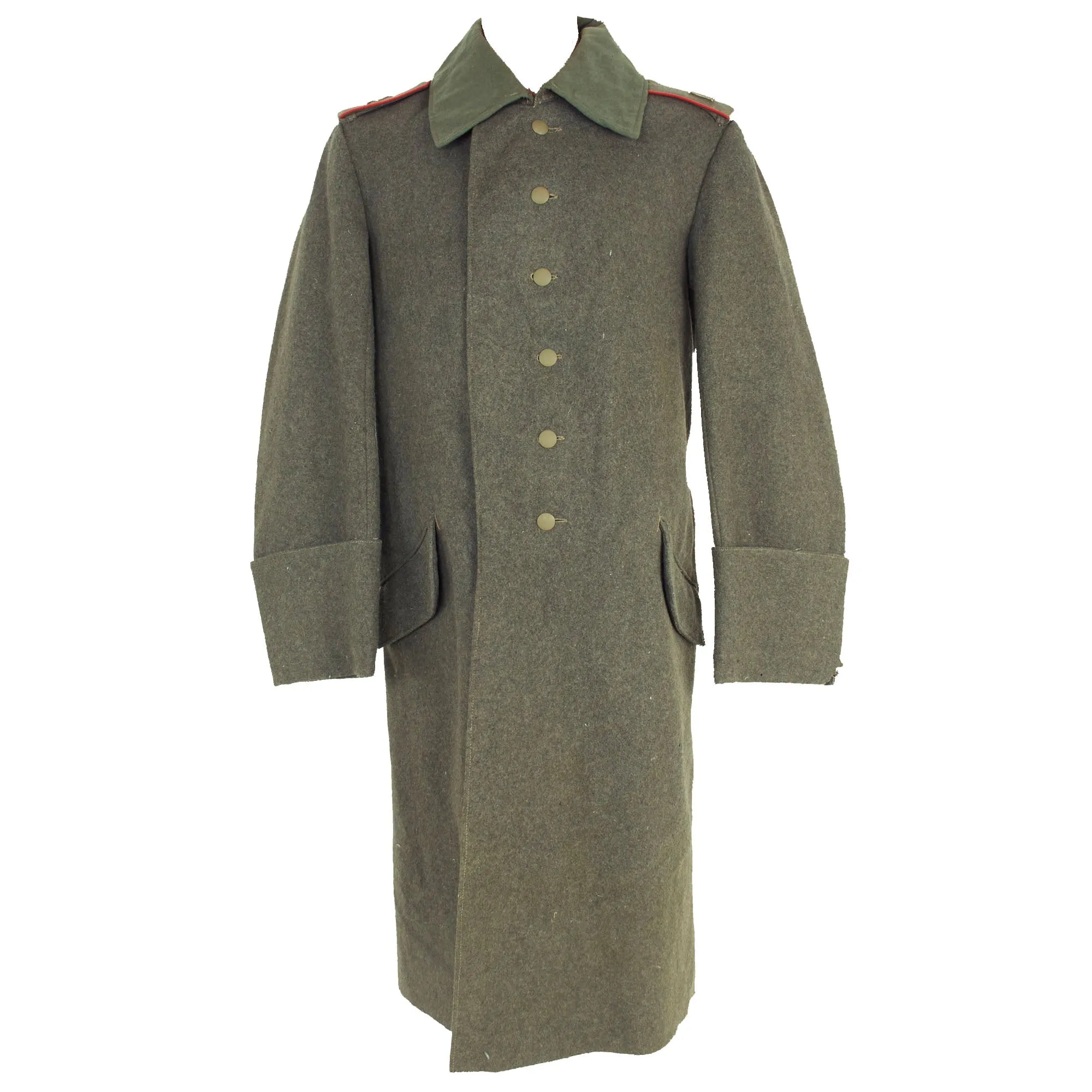 Original Imperial German WWI Feldgrau M-1915 Greatcoat With Hussar Regiment Shoulder Boards - Dated 1918