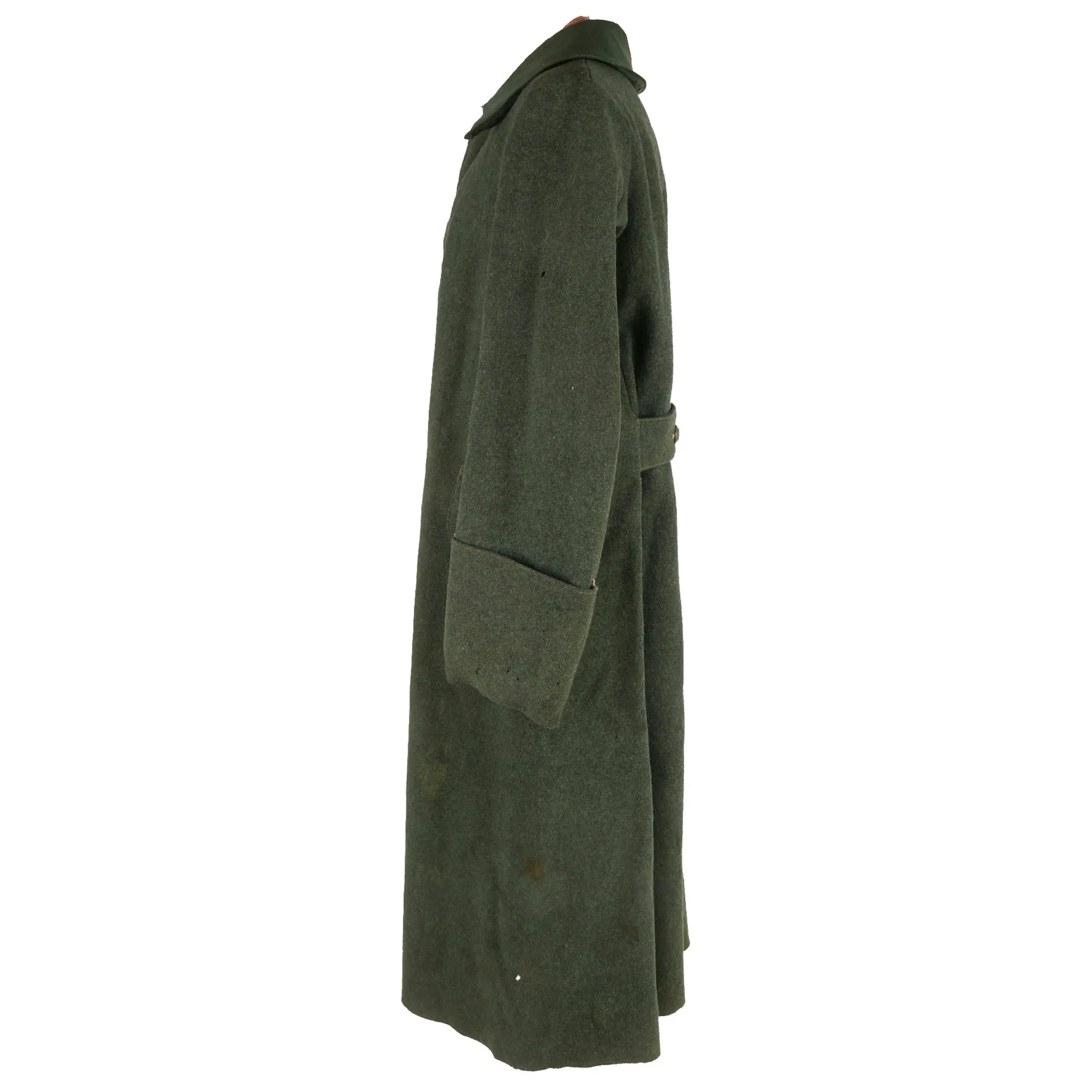 Original Rare Imperial German WWI Prussian EM/NCO Feldgrau M-1915 Wool Greatcoat - Service Used